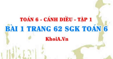 Bài 1 trang 62 SGK Toán 6 tập 1 Cánh Diều